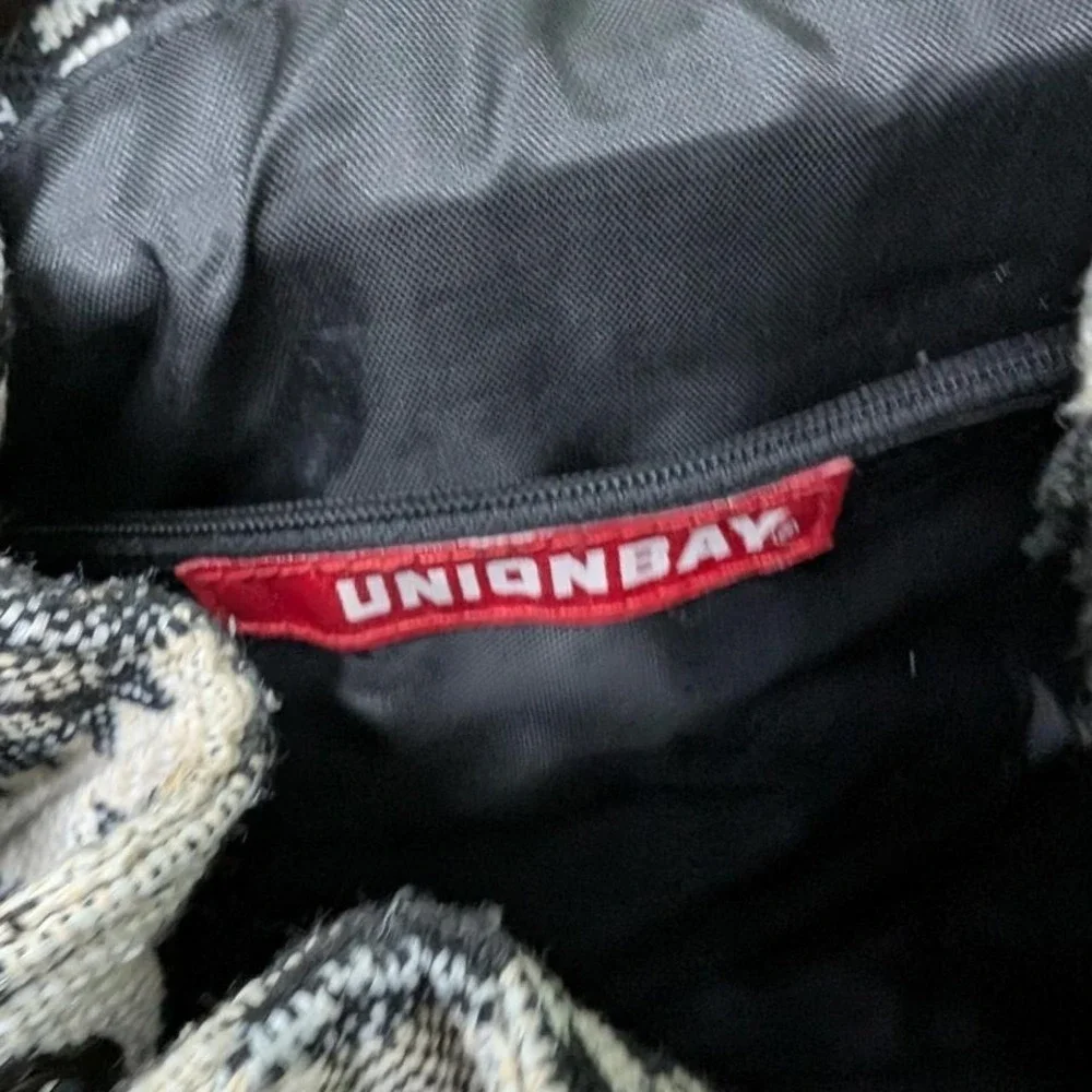 Union Bay black leather backpack with fringe and Aztec print‎